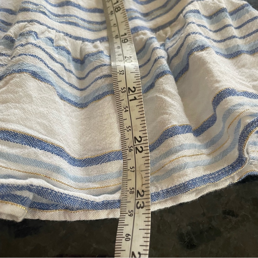 Cato blue and white striped with gold threads boho oversized swing Top size M - Picture 7 of 9